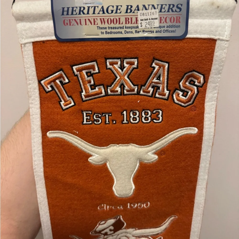 Texas Longhorns Heritage Banner Wool Retro Banner 8x30 NWT